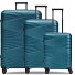  Collection 02 THE THREE SET 4 roulettes Set de valises 3 pièces Modéle turquoise metallic 2
