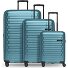  Collection 04 THE THREE SET + 4 roues Set de valises 3 pièces avec soufflet d'extension Modéle ice blue-metallic