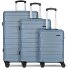  New York 2.0 4 roulettes Set de valises 3 pièces Modéle blue-metallic