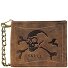 Porte-monnaie Vintage Skull en cuir 12 cm Modéle braun