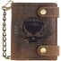  Porte-monnaie Vintage Skull en cuir 10 cm Modéle braun